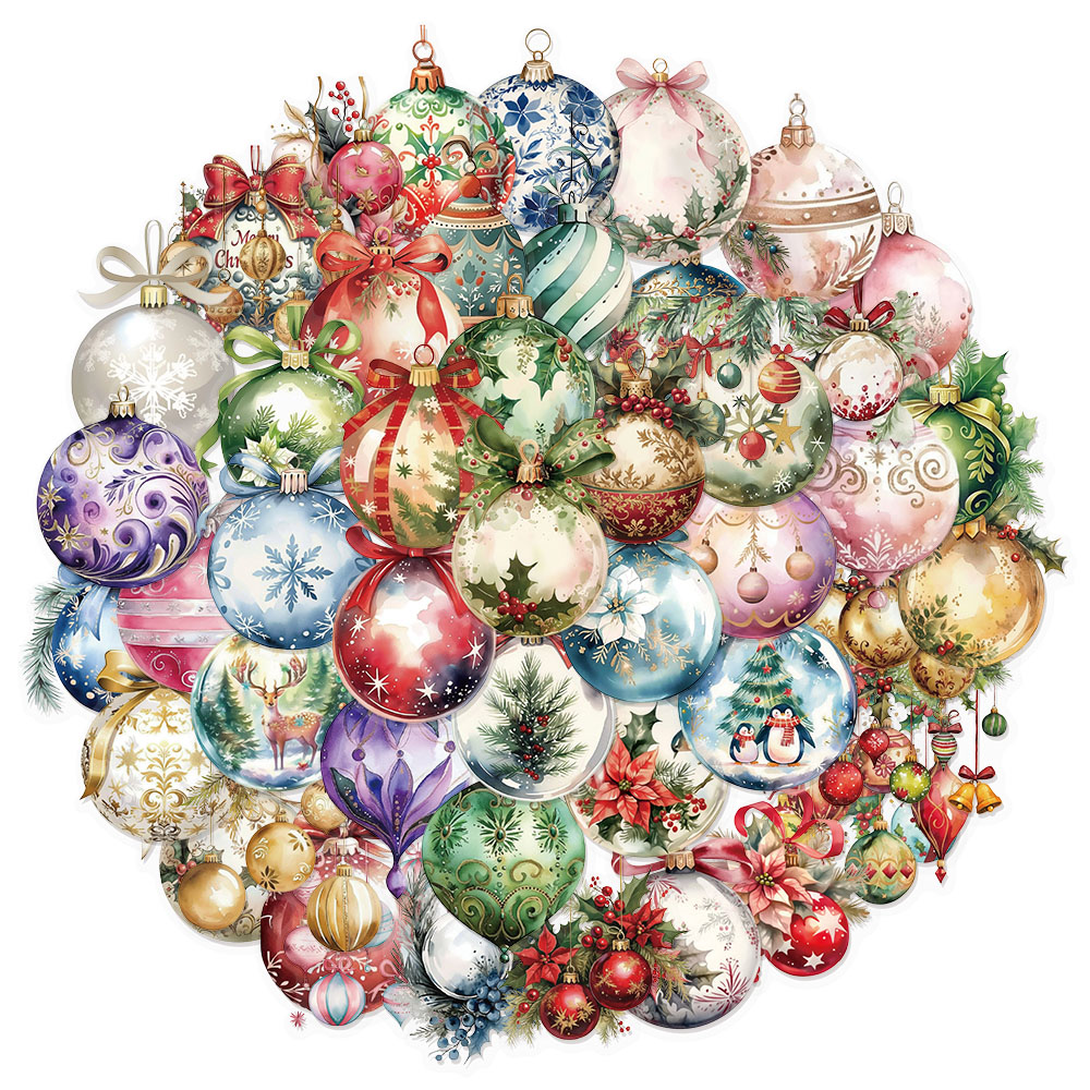 Plastic Cup 50Pcs - 50 個クリスマスベル装飾落書き PET ステッカー荷物ノートブック水カップ電話ケース防水ステッカー
