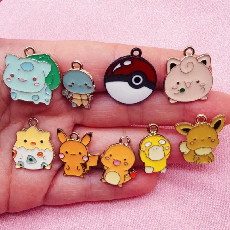 Event Party - 10 個漫画ドリップオイルジュエリーアクセサリー手作り DIY ブレスレットペンダントキーホルダー電話ペンダント