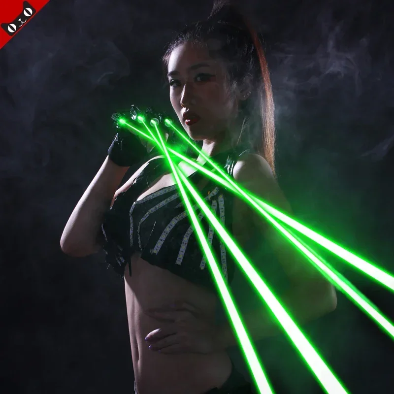 Event Party Dj - RGBレーザーグローブ,7つのレーザーヘッド,バイオレットブルーLED,点滅する指,DJショー用のパームライト,ロボットコスチューム