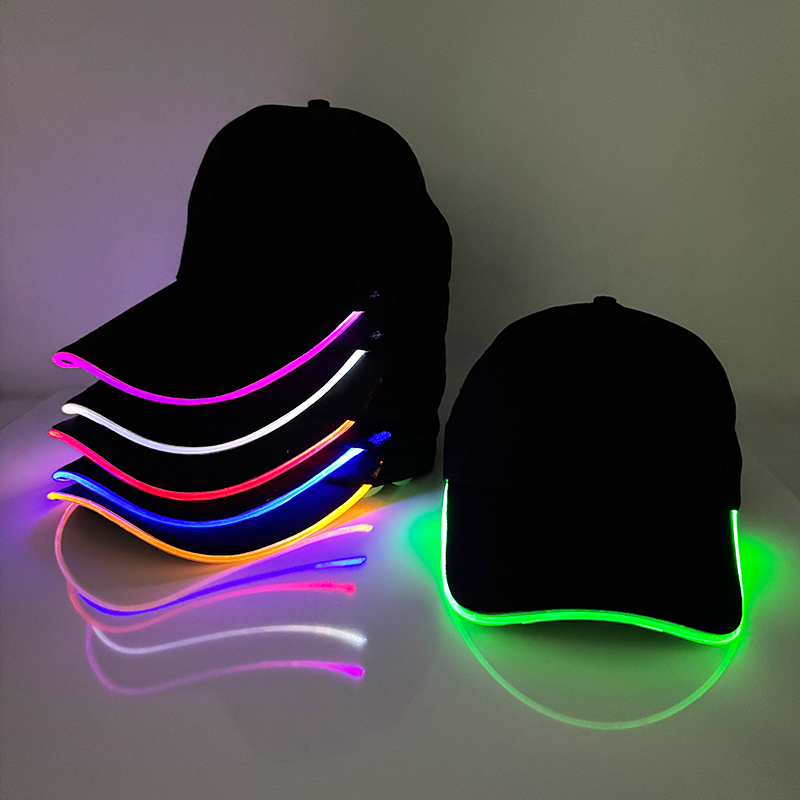 Event Party Dj - トレンディなライトアップ光る野球帽 LED 発光ヒップホップラップキャップ DJ ダンスナイトクラブバーパーティー小道具ネオンヒップホップ帽子用品