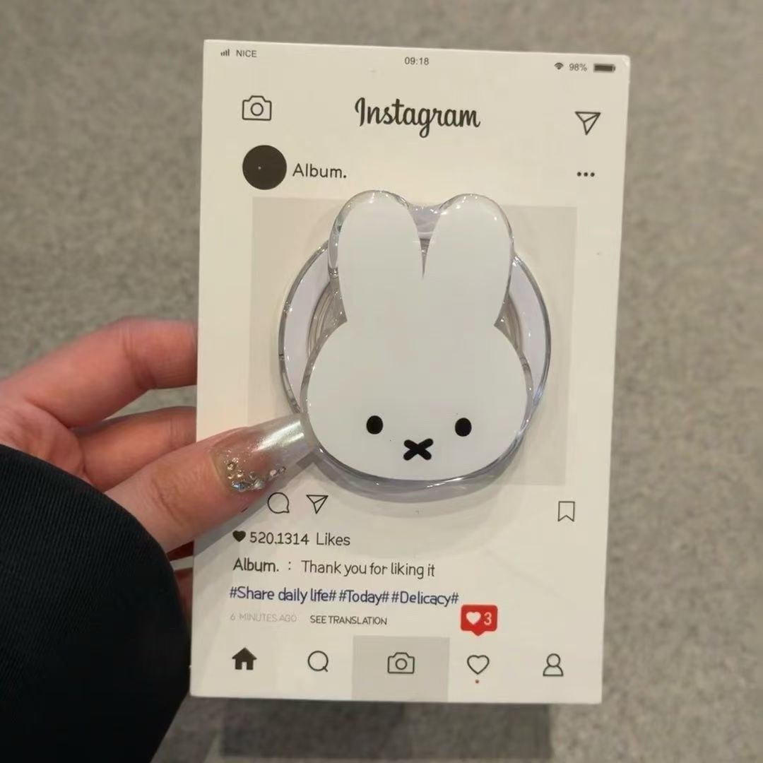 Event Support - かわいいミフィーうさぎのマグネット式携帯電話スタンド、漫画風マグネットエアバッグスタンド、ポータブルデスクトップブラケット、携帯電話装飾、誕生日プレゼント