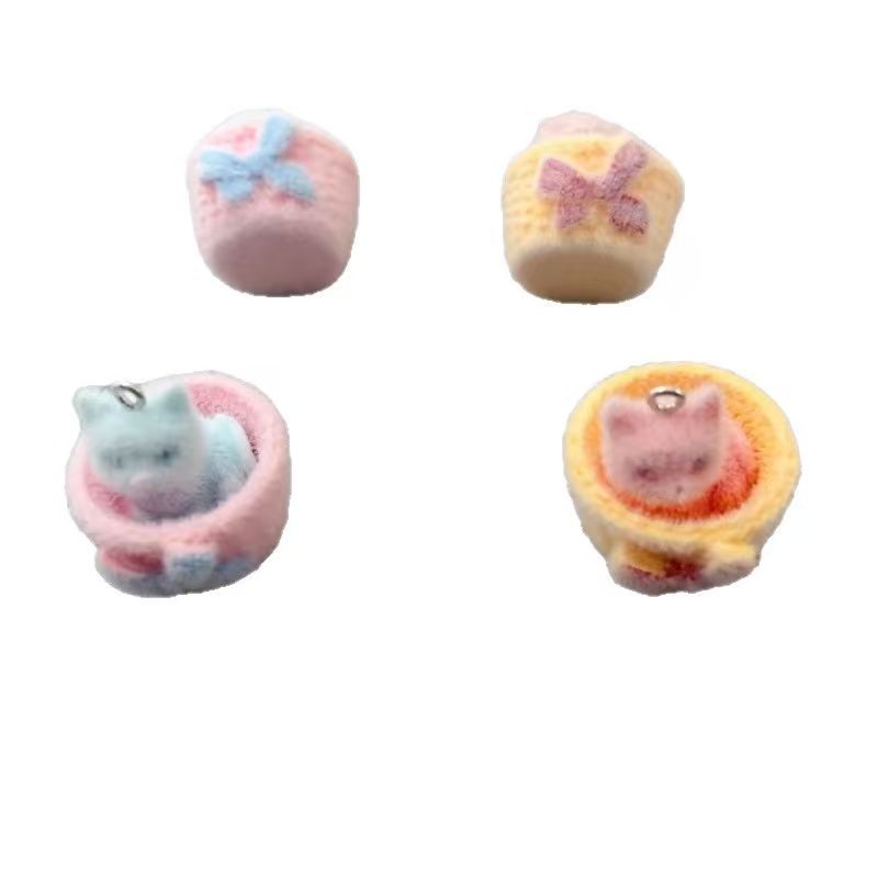 4個入り3Dぬいぐるみ樹脂製猫ペンダント、DIYジュエリー製 - Event Party のレビューと価格