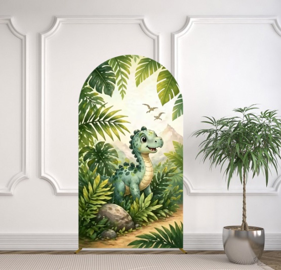 Yeele 恐竜テーマのアーチカバー背景幕 ケーキデザートテ - Dessert Table Backdrop のレビューと価格