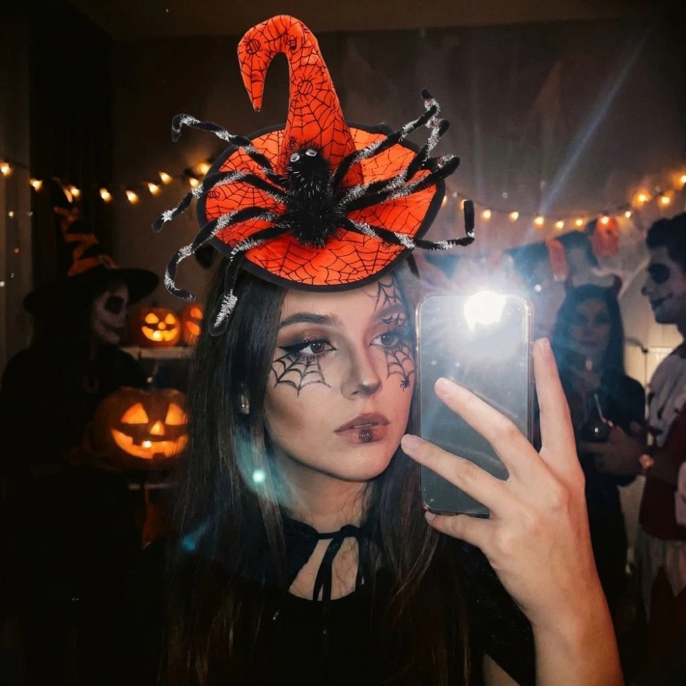 かわいいスパイダー ハロウィン ウィッチハット ヘッドバンド - Party Hat Cone のレビューと価格