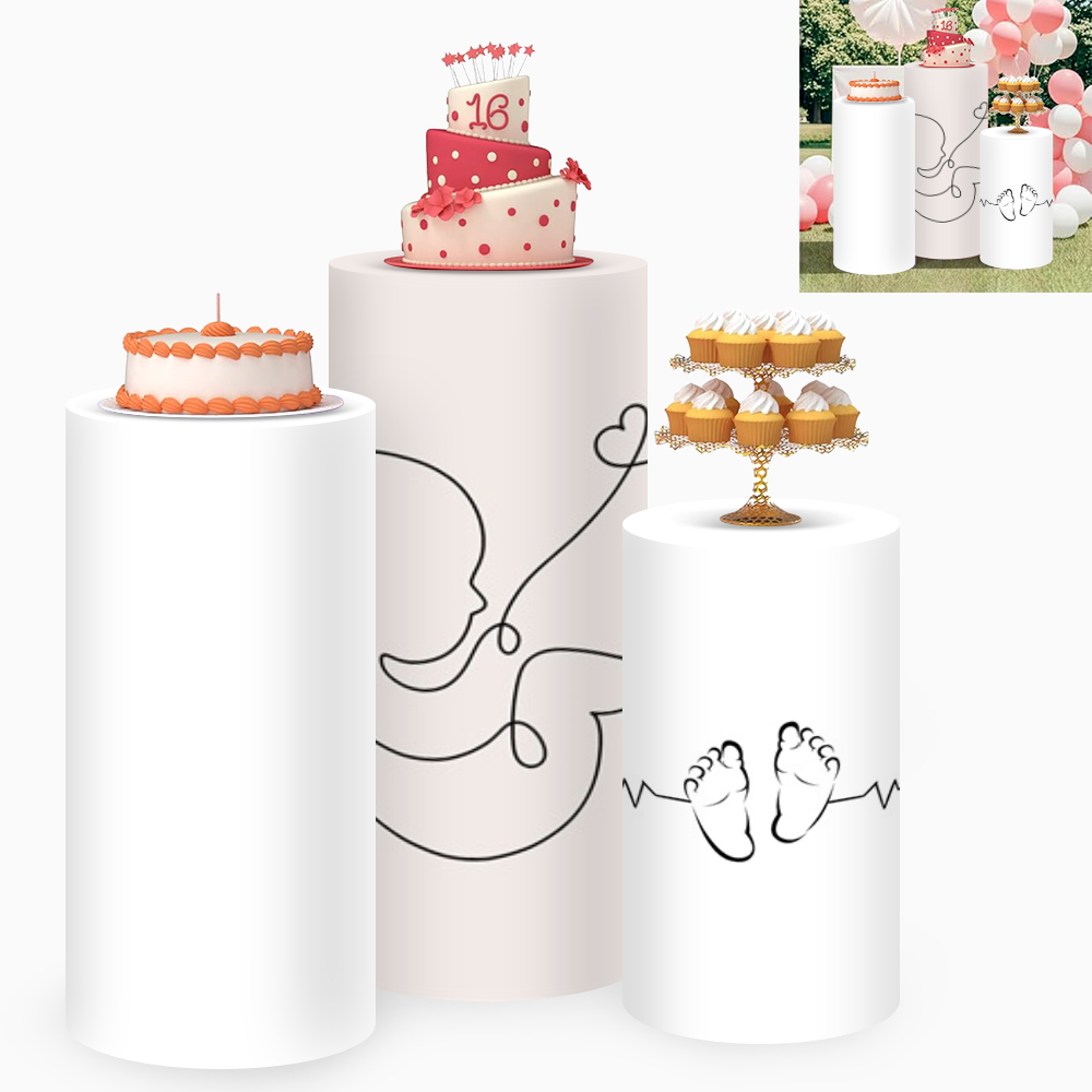 Yeele 3 個ベビーシルエットシリンダースタンドカバー背 - Dessert Table Backdrop のレビューと価格