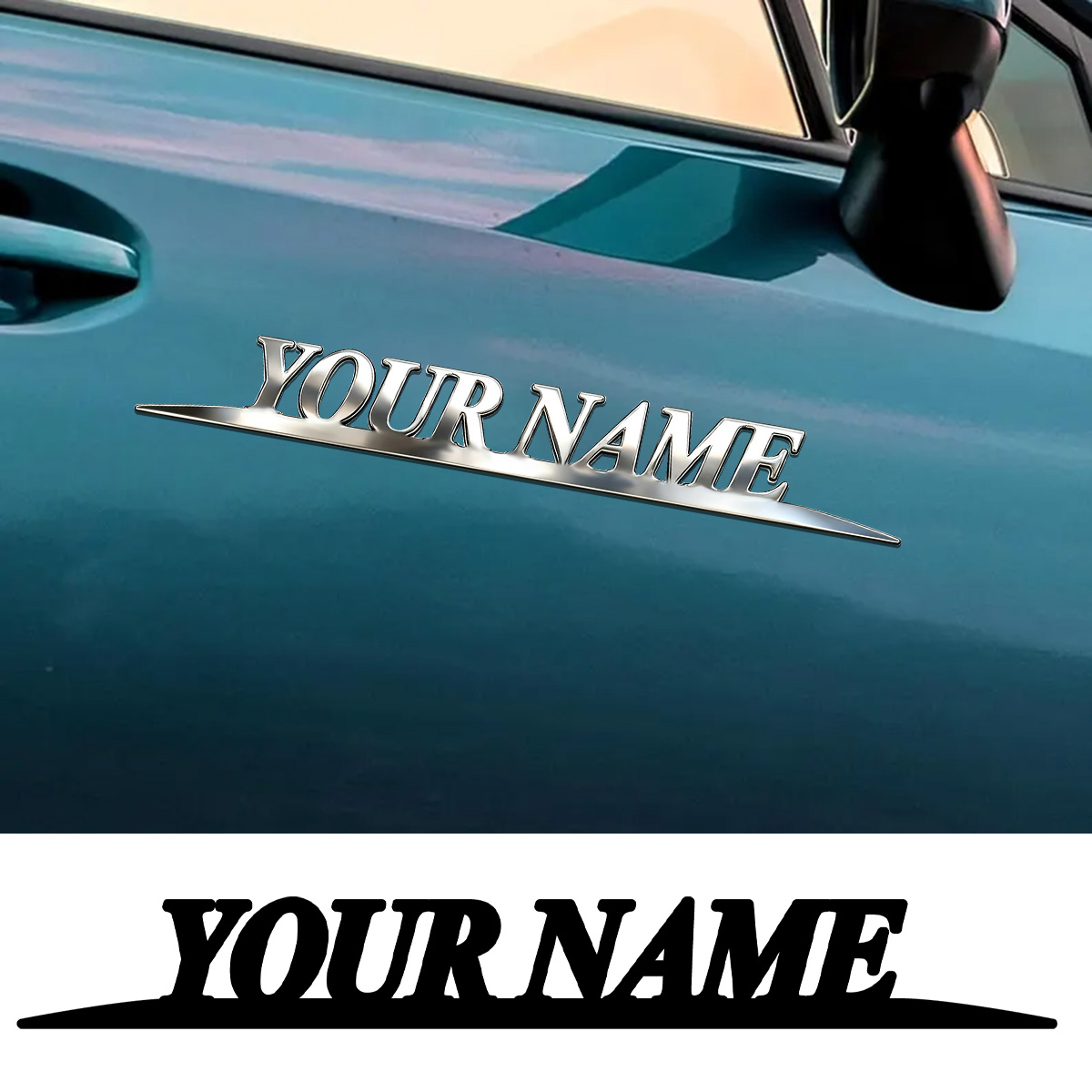 メタル製のおしゃれな「YOUR NAME」ステッカー、カスタ - Event Suppliers のレビューと価格