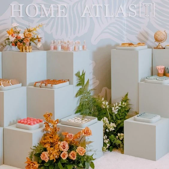 デザートテーブル ケーキスタンド 誕生日パーティー イベント - Dessert Table Backdrop のレビューと価格