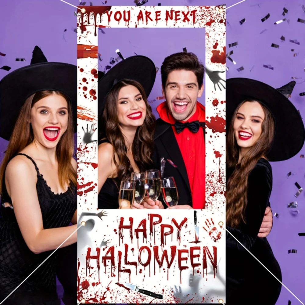 ハッピーハロウィン写真背景、ホラー血まみれの手形フォトブース - Photo Booth Frame のレビューと価格