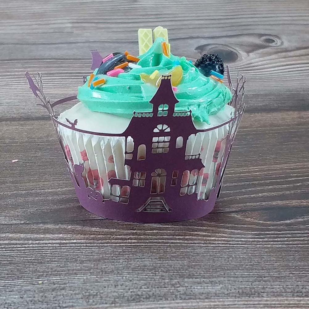50 個のウェディングケーキラッパー中空デザイン装飾カップケ - Plastic Cup 50Pcs のレビューと価格