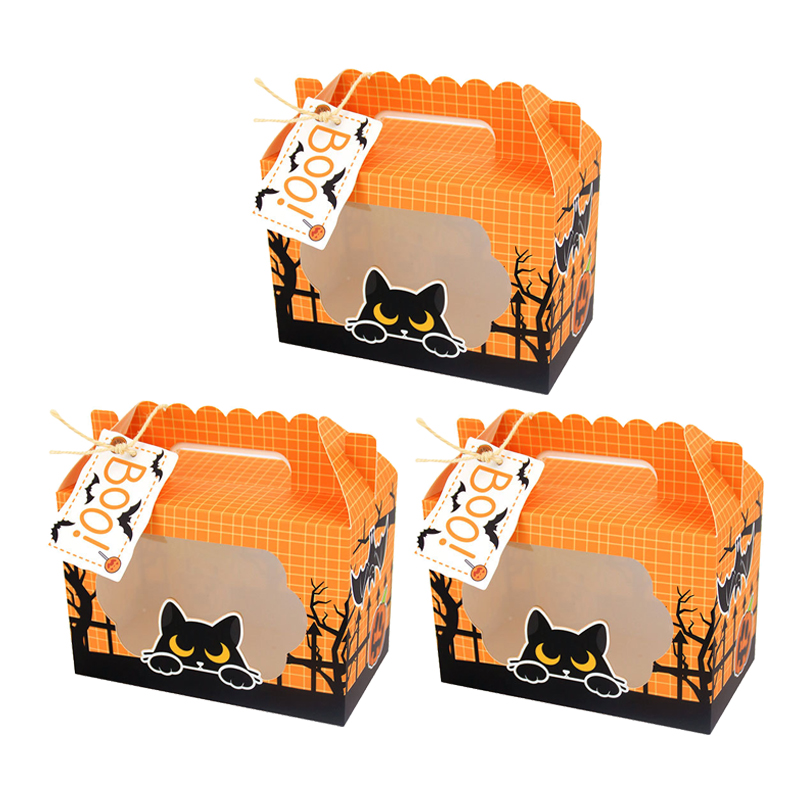 3/6 個ゴーストパンプキン猫キャンディハンドバッグ子供子供 - Event Party Box のレビューと価格