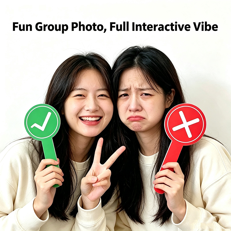 両面正誤パドルサイン写真小道具、チェックマーククロスハンドヘ - Photo Booth Frame のレビューと価格