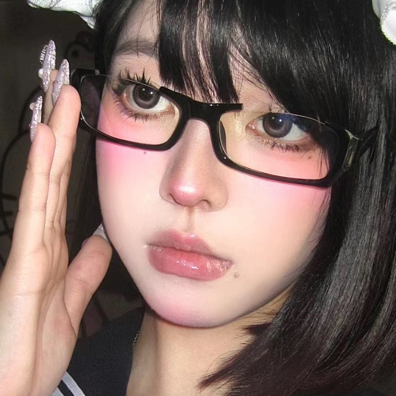 Y2K 黒ハーフフレームメガネ女性トレンディな眼鏡日本アニメ - Photo Booth Frame のレビューと価格