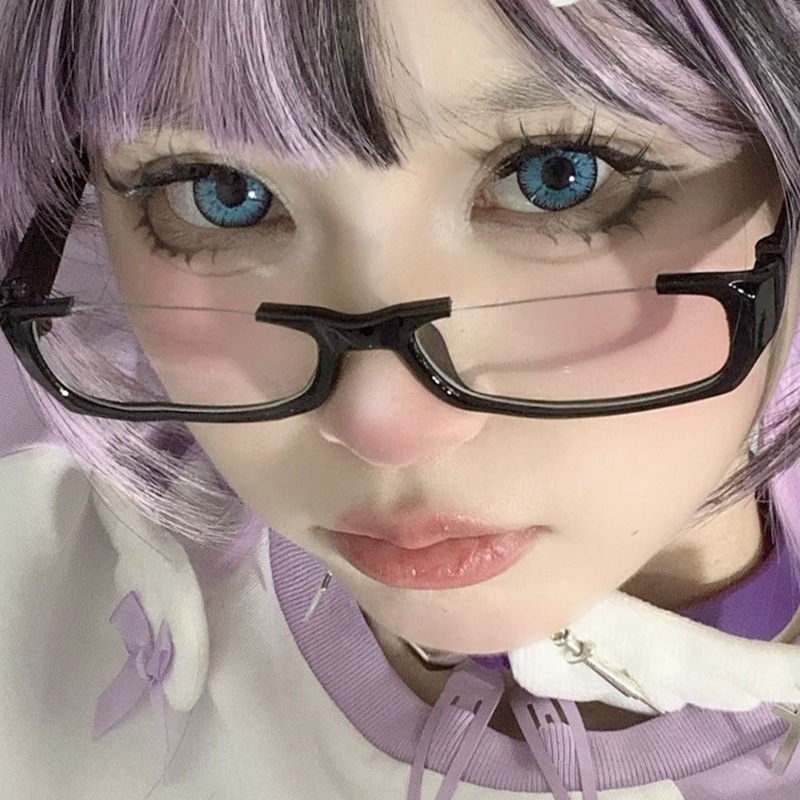 Y2K 黒ハーフフレームメガネ女性トレンディな眼鏡日本アニメ - Photo Booth Frame のレビューと価格
