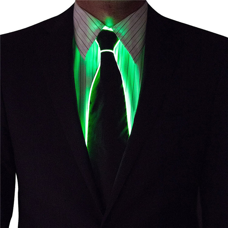 男性光るネクタイ EL ワイヤーネオン LED 発光パーティ - Event Party Dj のレビューと価格