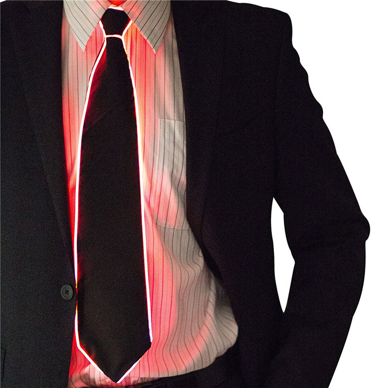 男性光るネクタイ EL ワイヤーネオン LED 発光パーティ - Event Party Dj のレビューと価格