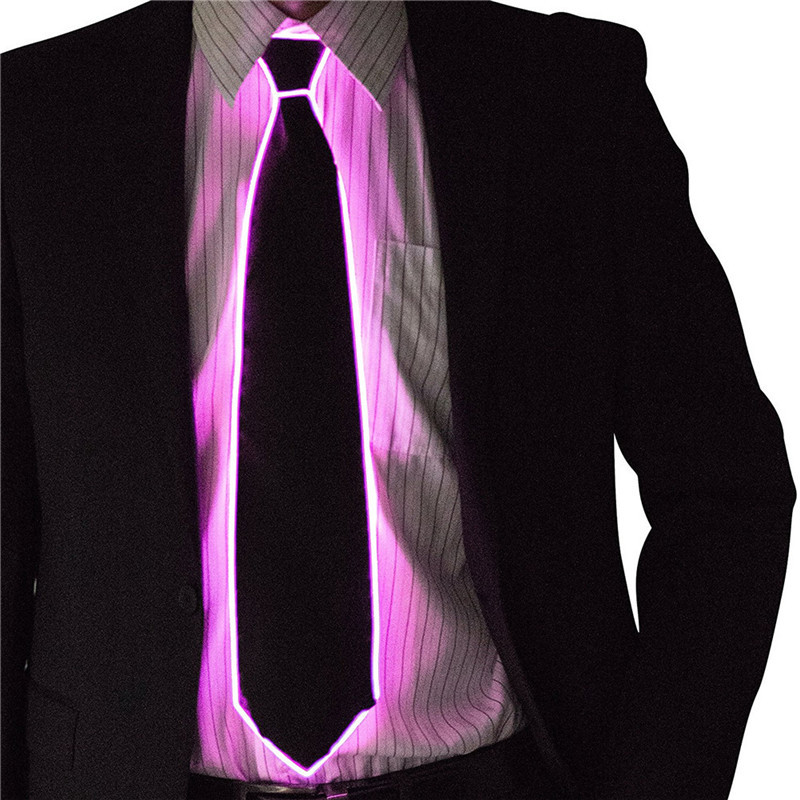 男性光るネクタイ EL ワイヤーネオン LED 発光パーティ - Event Party Dj のレビューと価格