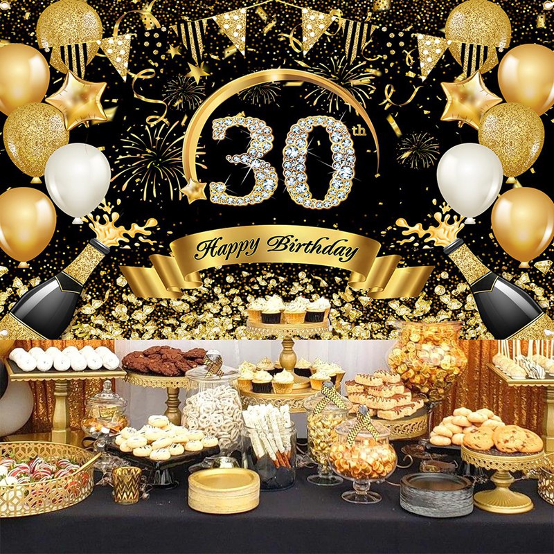 Happy 30th 40th 50th Birthday  - Party Banner Gold のレビューと価格