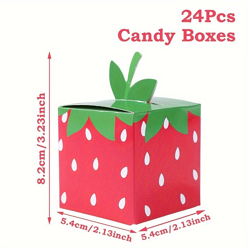 12/24 個甘いフルーツイチゴテーマ紙クッキーキャンディボ - Event Party Box のレビューと価格