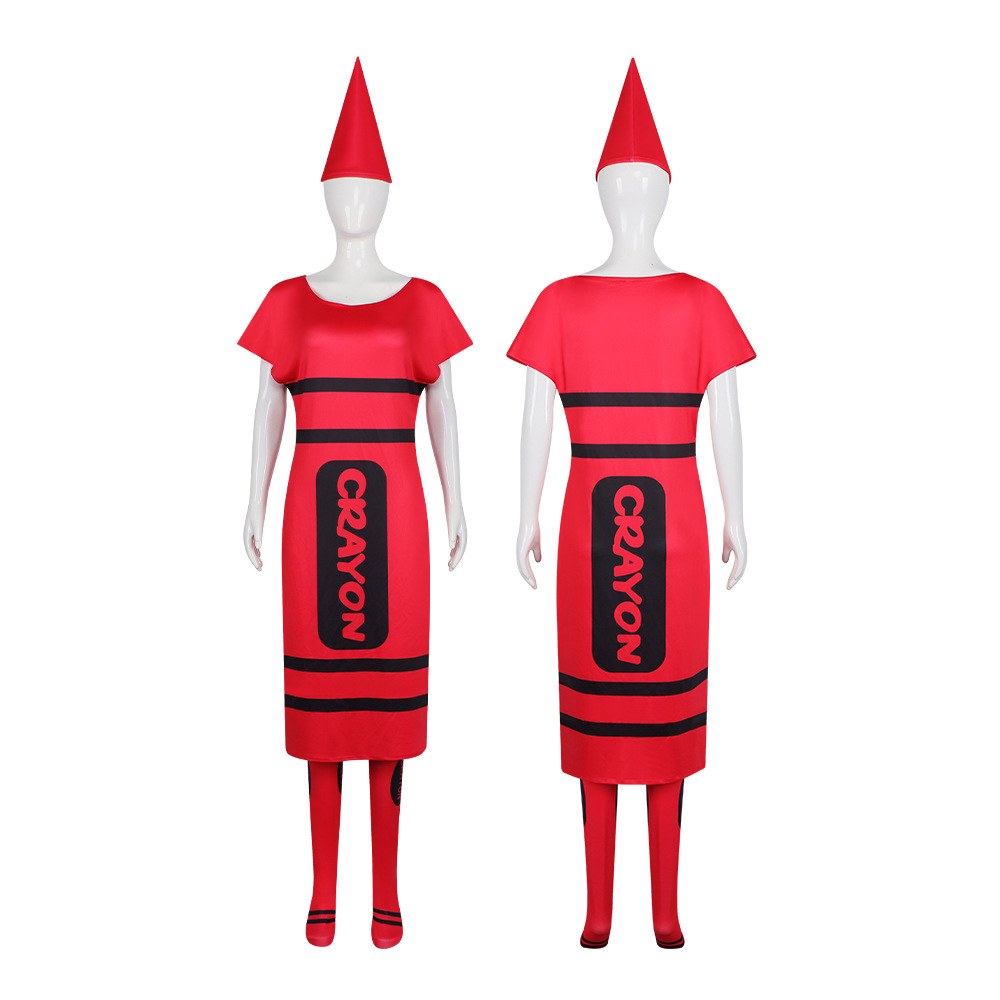 ハロウィン女性クレヨンコスプレ衣装フルセット半袖ドレスコーン - Party Hat Cone のレビューと価格