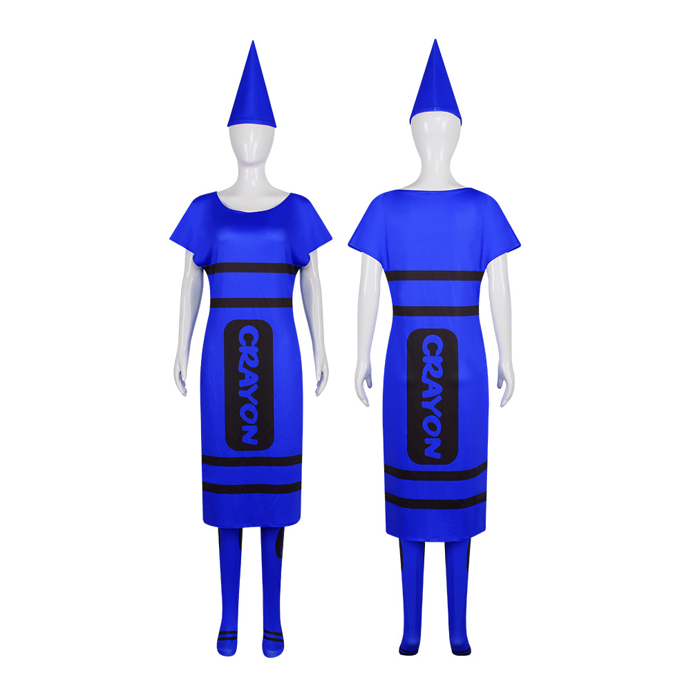 ハロウィン女性クレヨンコスプレ衣装フルセット半袖ドレスコーン - Party Hat Cone のレビューと価格