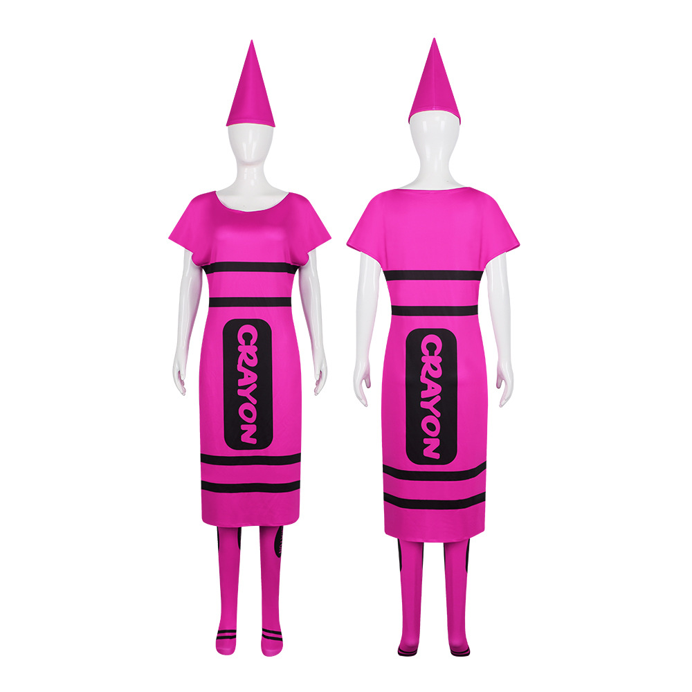 ハロウィン女性クレヨンコスプレ衣装フルセット半袖ドレスコーン - Party Hat Cone のレビューと価格