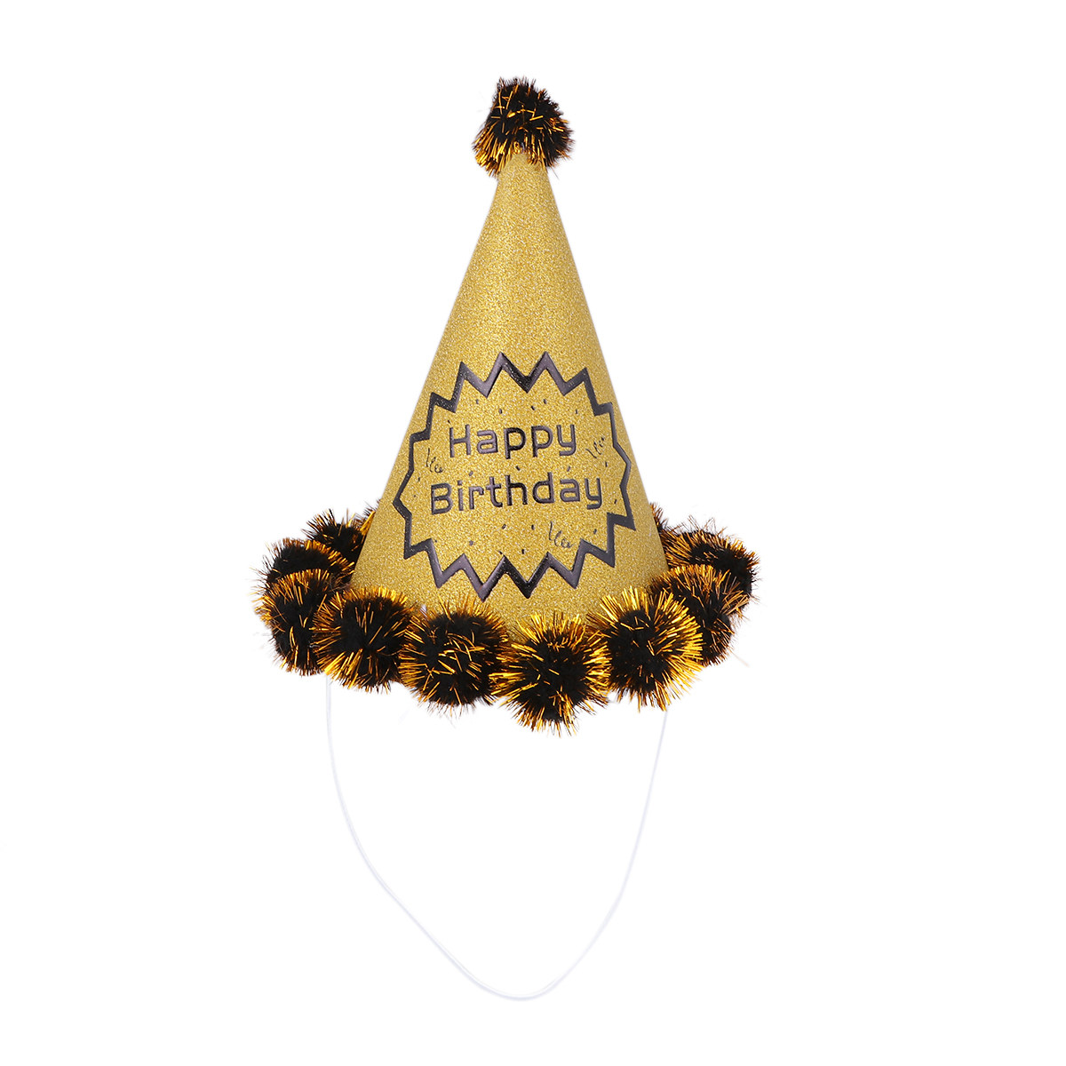 4個入りグリッターバースデーハット、光沢のある円錐形のパーテ - Party Hat Cone のレビューと価格