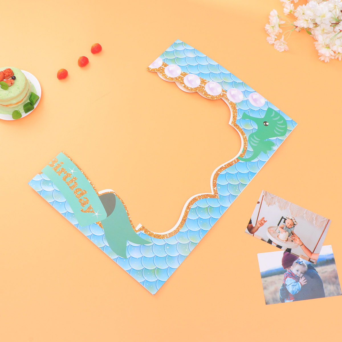 写真撮影用小道具 紙製フレーム 誕生日デコレーション マーメ - Photo Booth Frame のレビューと価格