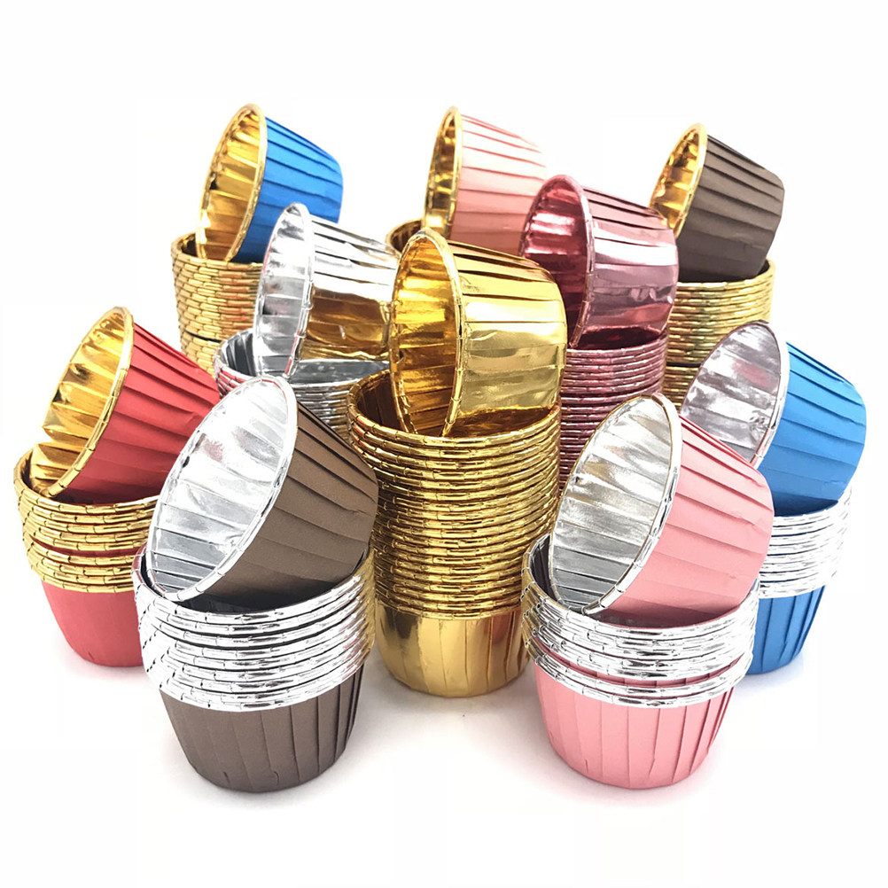 50個入り カラフルな食品グレードの紙製ケーキカップ 使い捨 - Plastic Cup 50Pcs のレビューと価格
