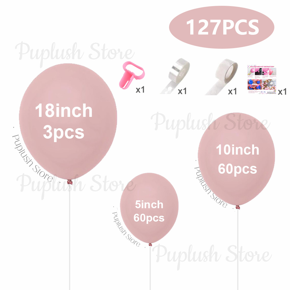 127個入り ボヘミアン風 ダスティピンク バルーンガーラン - Balloon Arch Kit のレビューと価格