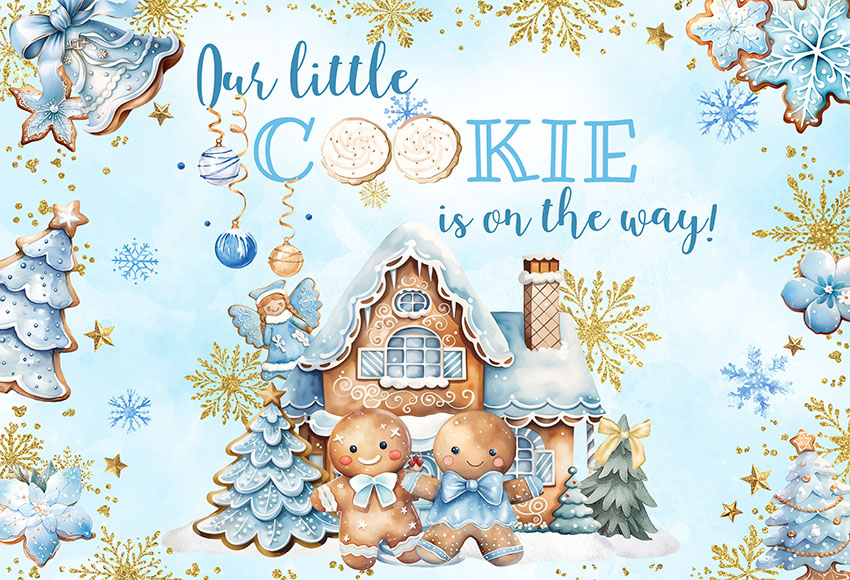 クリスマス ジンジャーブレッド ベビーシャワー 背景幕 デザ - Dessert Table Backdrop のレビューと価格