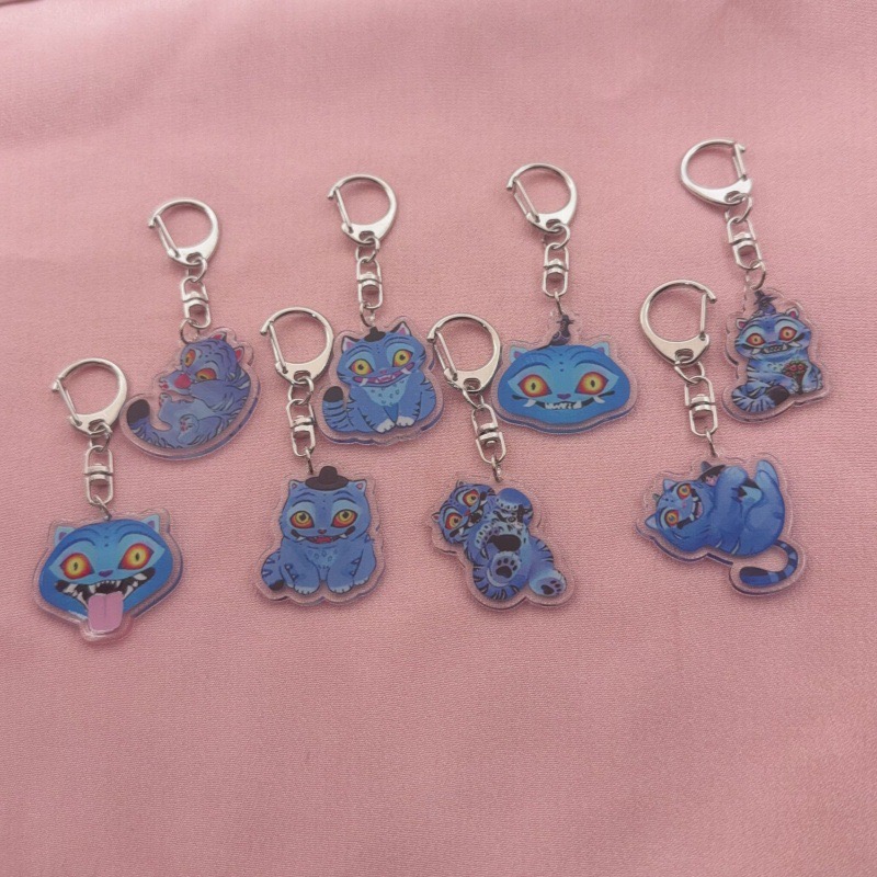 8個入りアクリル製かわいい猫キーホルダー、最高の贈り物 - Event Party のレビューと価格