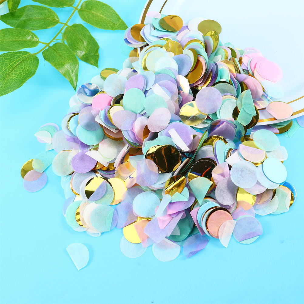 1パック 50g エレガントな丸型紙吹雪 1cm ブライダル - Papercraft Supply Confetti のレビューと価格