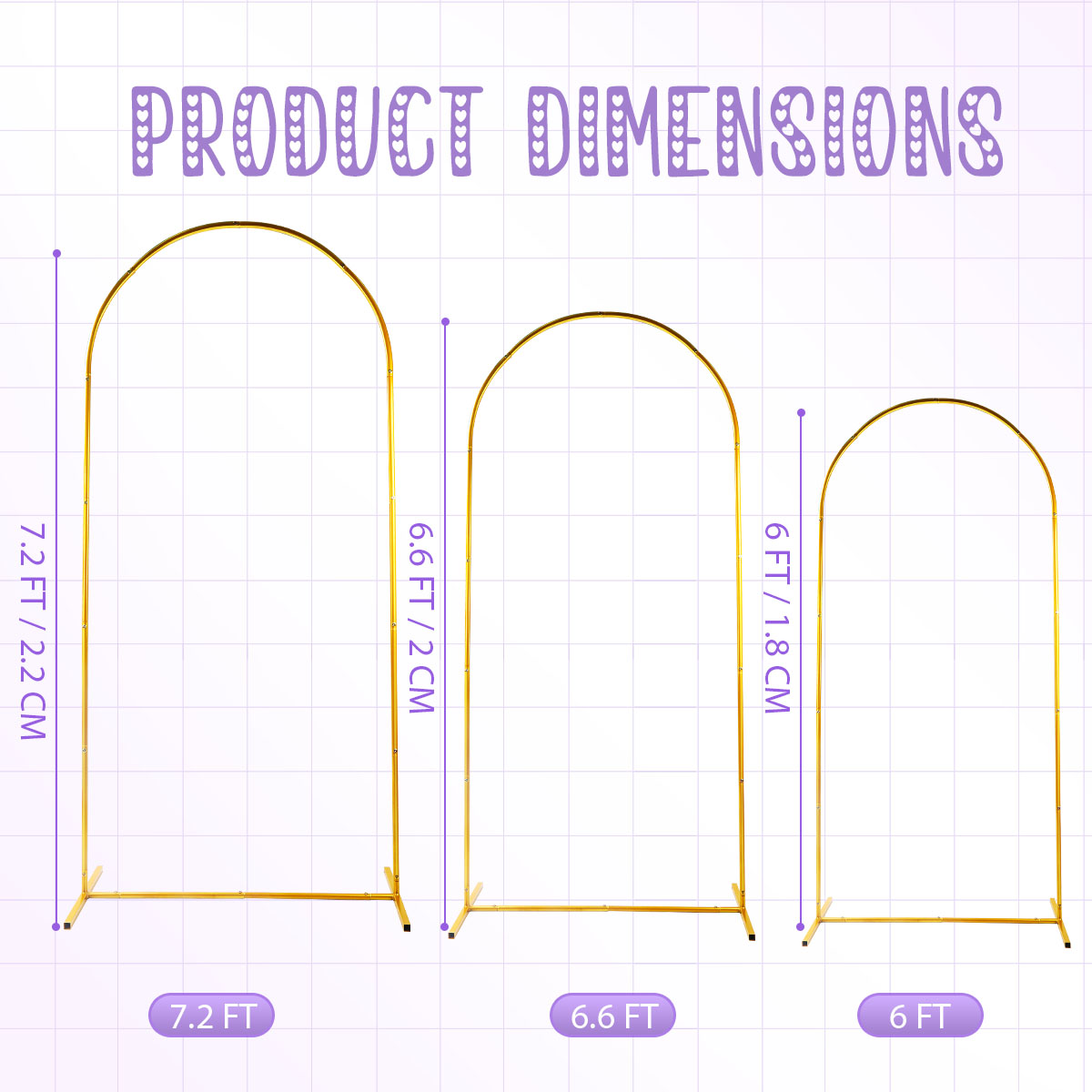 3パック ゴールデンメタルアーチキット、調節可能＆ポータブル - Balloon Arch Kit のレビューと価格